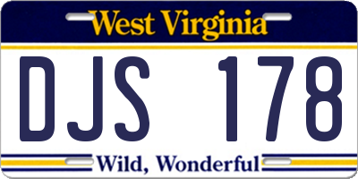 WV license plate DJS178