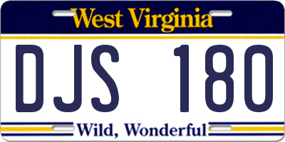 WV license plate DJS180