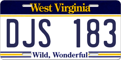 WV license plate DJS183