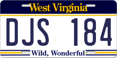 WV license plate DJS184