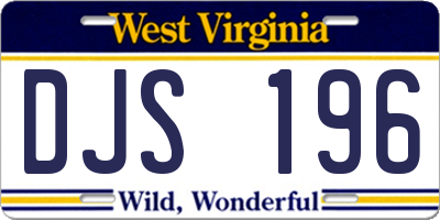 WV license plate DJS196