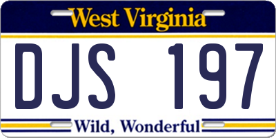 WV license plate DJS197