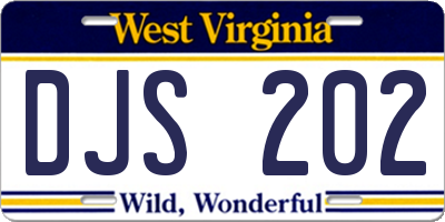 WV license plate DJS202