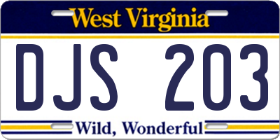 WV license plate DJS203