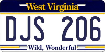 WV license plate DJS206
