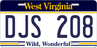 WV license plate DJS208