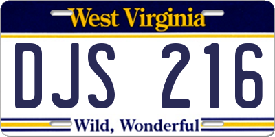 WV license plate DJS216