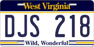 WV license plate DJS218
