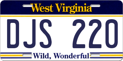 WV license plate DJS220