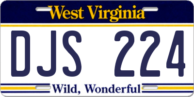 WV license plate DJS224