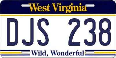 WV license plate DJS238