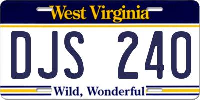 WV license plate DJS240