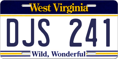 WV license plate DJS241