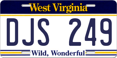 WV license plate DJS249
