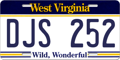 WV license plate DJS252