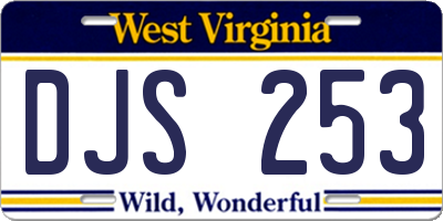 WV license plate DJS253