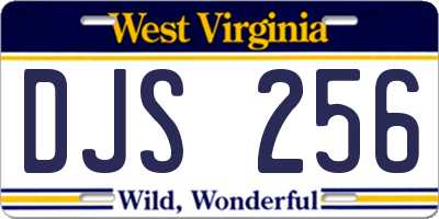 WV license plate DJS256