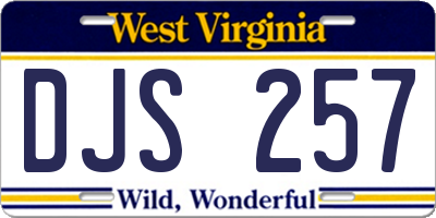 WV license plate DJS257