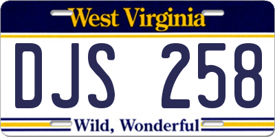 WV license plate DJS258