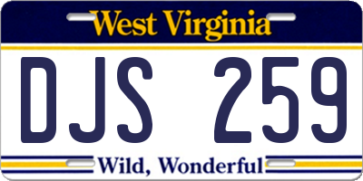 WV license plate DJS259