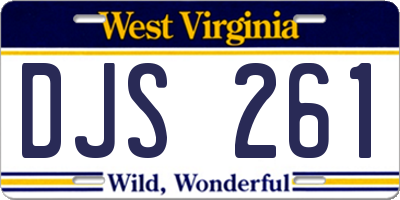 WV license plate DJS261