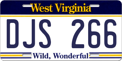 WV license plate DJS266