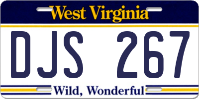 WV license plate DJS267