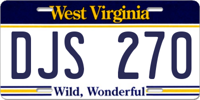 WV license plate DJS270