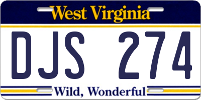 WV license plate DJS274