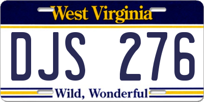 WV license plate DJS276