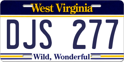 WV license plate DJS277