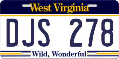WV license plate DJS278