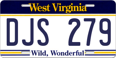 WV license plate DJS279