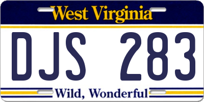 WV license plate DJS283