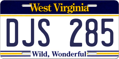 WV license plate DJS285