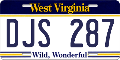WV license plate DJS287