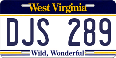WV license plate DJS289