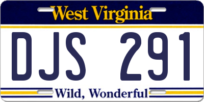 WV license plate DJS291