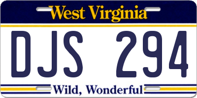 WV license plate DJS294