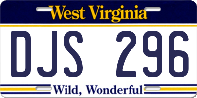 WV license plate DJS296