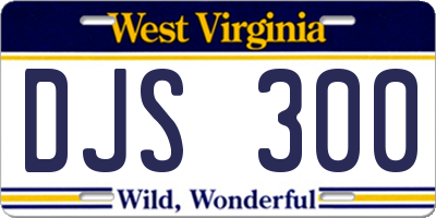 WV license plate DJS300