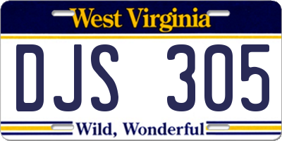 WV license plate DJS305