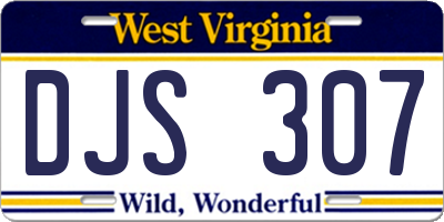 WV license plate DJS307