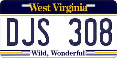 WV license plate DJS308