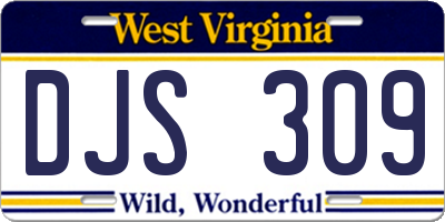 WV license plate DJS309