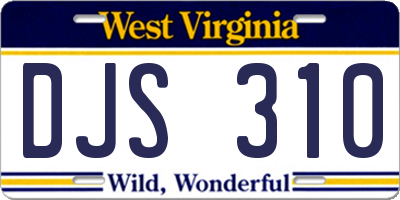 WV license plate DJS310