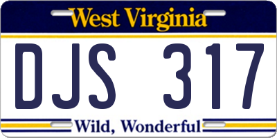 WV license plate DJS317