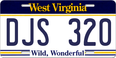 WV license plate DJS320