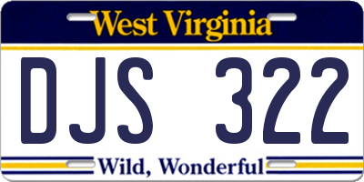 WV license plate DJS322