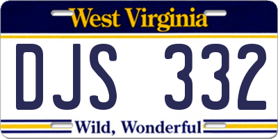 WV license plate DJS332